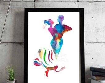 La première danse - Watercolor painting print - Dance art - Dance gift