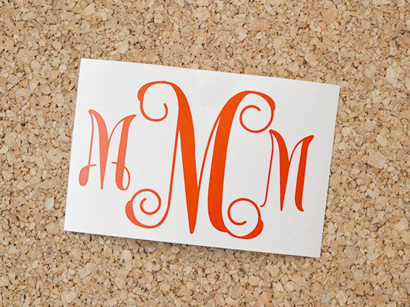 Monogram Letter M Decal Monogram Vinyl Sticker Letter M