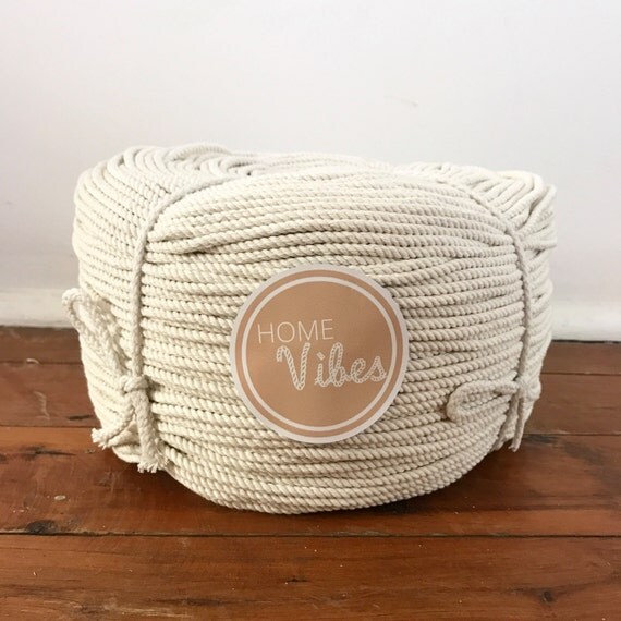 Macrame Cord 3mm x 300m Natural Unbleached by HomeVibesMacrame