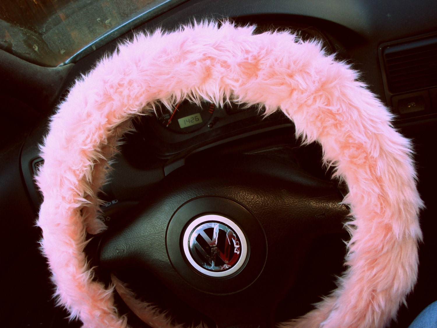 glitter fuzzy steering wheel cover