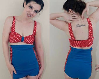 Super Suit Swimsuit PDF Sewing Pattern vintage swimsuit, skirty, bikini, tankini, boyshorts, swimming,