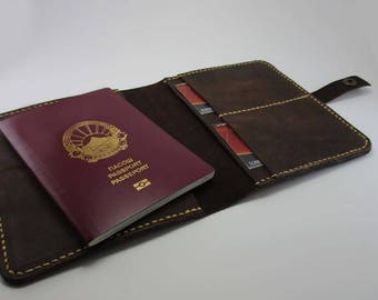 Leather passport cover