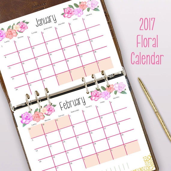 2017 Planner Printable Calendar 2017 Monthly Planner Pages