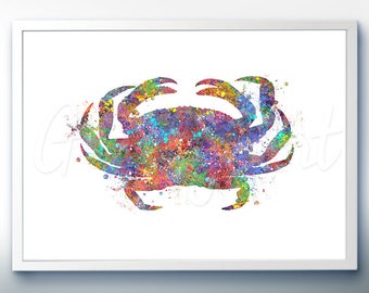 Crab Sea Animal Watercolor Art Print - Watercolor Painting - Sea Life Watercolor Art Painting - Home Decor - House Warming Gift