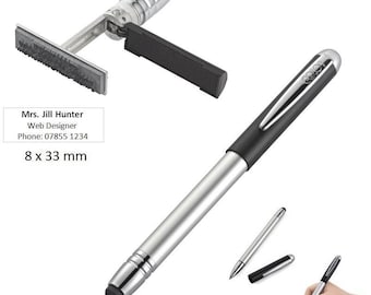 Colop Pen Stamp Alu Magnet Touch with Personalised Self Inking Stamp 8x33mm