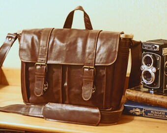 Camera Bag from genuine leather / Photo bag / Shoulder Bag / Messenger Bag / Photographer bag