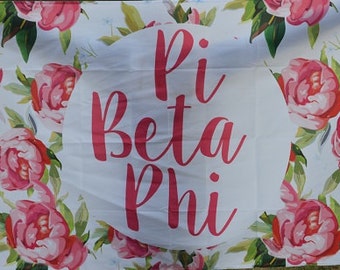 Pi Beta Phi Sorority Floral Flag