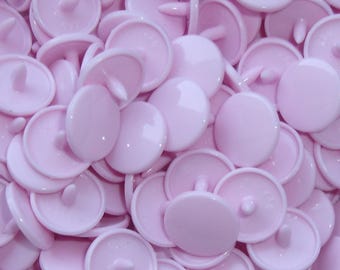15 came snaps poppers of ♥ heart of ♥ T5 in Pastel pink