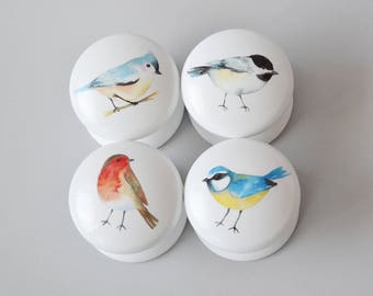 Bird Drawer Knobs, Bird Drawer Pulls, Drawer Pulls, Bird Dresser Pulls, knobs, Handles, Robin.
