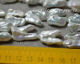 DIY wholesale Shaped pearl,loose pearl,freshwater pearl necklace,pearl branch Natural White earring beads 18-20mm wedding Full Strand LY3096