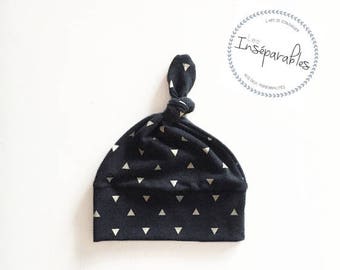 Baby bonnet; knot hats; child gift; Unisex. triangle