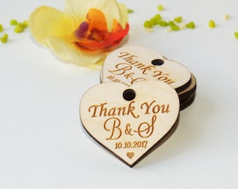 Thank you wood wedding tags-Wedding favors-Gift tags-Wedding favor rustic-Wedding tags-Custom favor-Custom tags-Wooden tags-Thank you rustic
