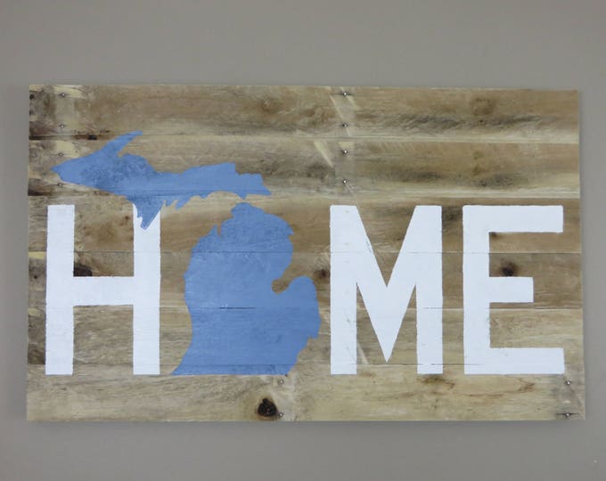 Michigan Home Pallet Wood Sign - Pallet Sign - Rustic Sign  18