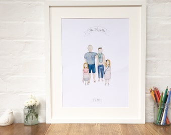 Personalised Family Portrait Illustration