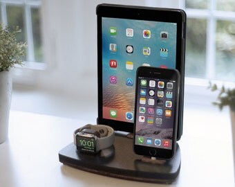 NytStnd TRIO 1 Midnight - FREE 2 Day SHIPPING Charging Station for iPhone 7 iPad Apple Watch with Oak Maple Christmas Birthday Gift Present