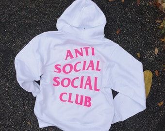 Pink Anti Social Social Club Hoodie Pink Hooded Kanye Sweatshirt - Unisex Hoodie - Kanye West - Concert Hoodie