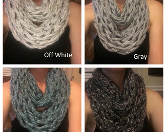Knit Scarf // Chunky Knit Scarf // Arm knit scarf // Infinity Scarf // Chunky Cowl // Circle Scarf