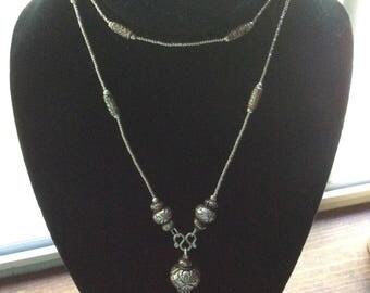 Karen hill tribe silver beaded necklace