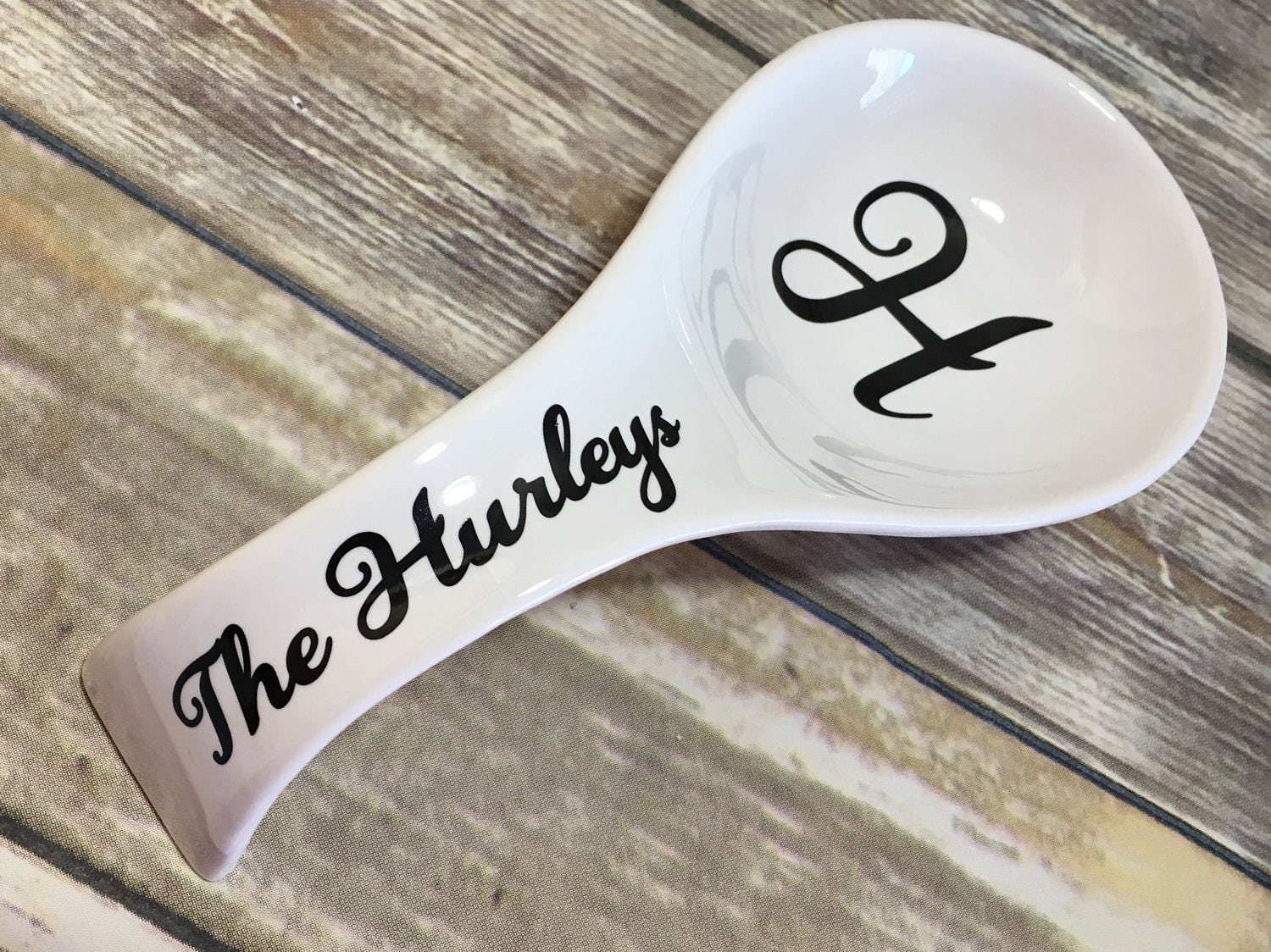 Spoon Rest Porcelain Personalized Spoon Rest Wedding Gift