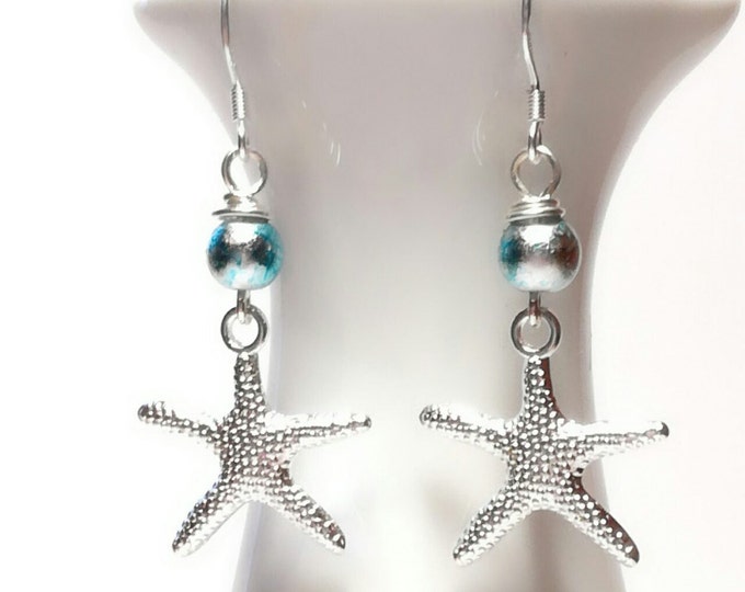 Starfish Earrings, Beach wedding Earrings, Wedding Jewelry