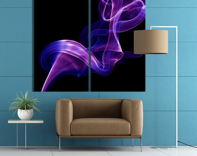 Buy smoke art photography, colored smoke canvas print, canvas smoke wall art, art with purle smoke, violet smoke canvas wall art