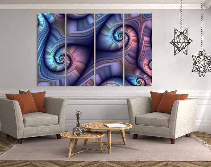Large fractal modern art wall art canvas print, fractal abstract art, modern wall art decor, large abstract wall art, wall decor for home