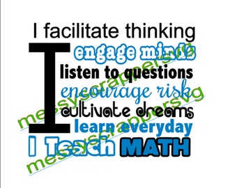 I TEACH MATH svg file for cricut, silhouette designer edition software. Use on a cup,t-shirt,or whatever you can imagine!Digital file only!
