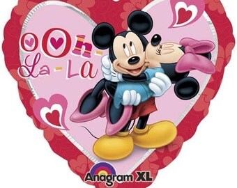 Mickey and Minnie Mouse Heart Balloon- Valentine Balloon- Love Balloon- Disney Balloon