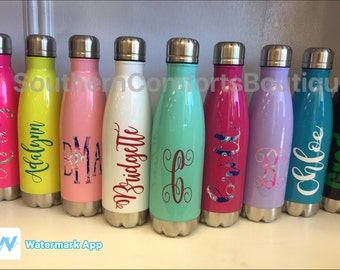 Monogrammed water bottle // Personalized water bottle // Monogrammed canteen // Personalized canteen