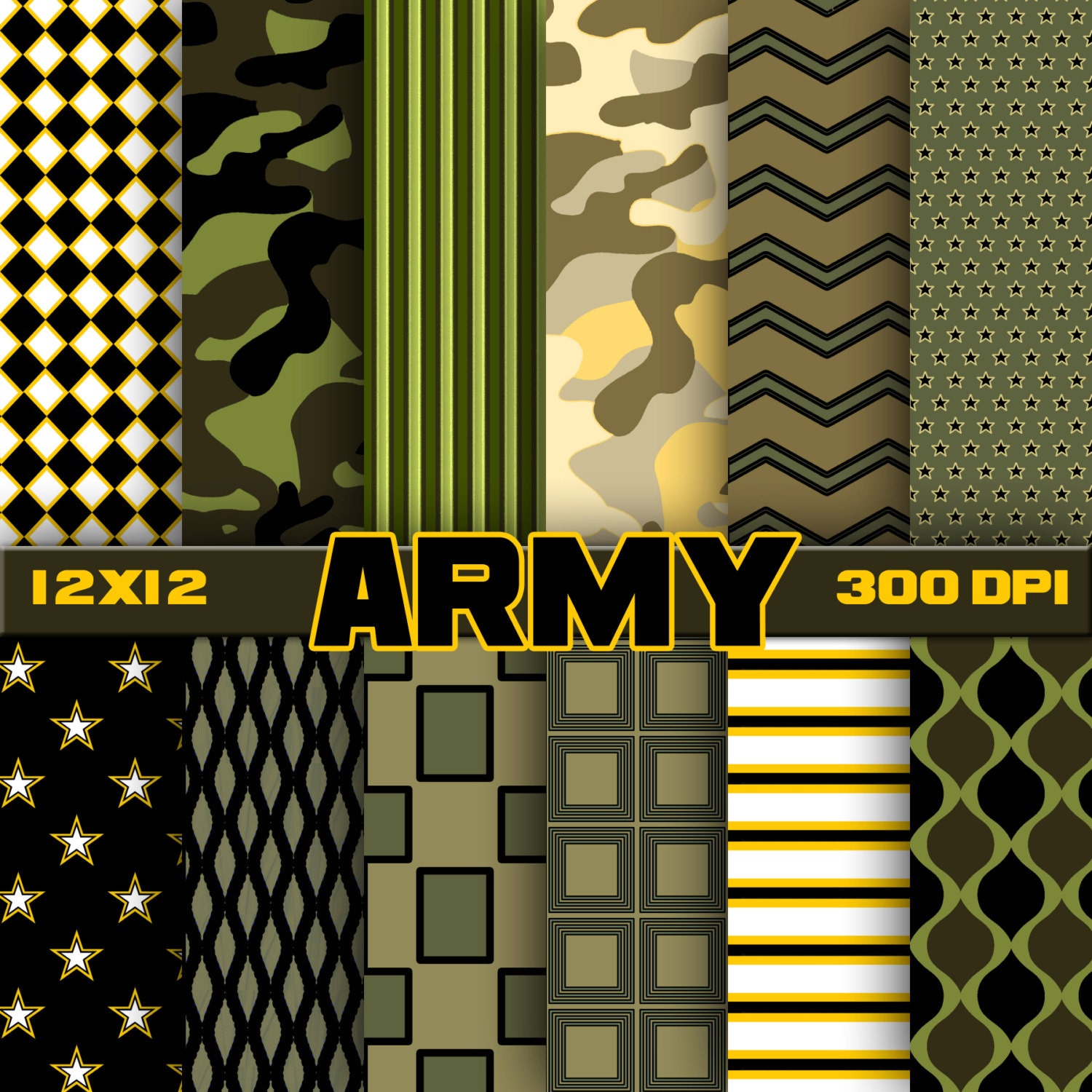 Army Digital Paper Scrapbook Background