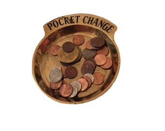 Brass Change Tray, Pocket Change Valet Tray