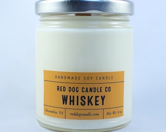 Whiskey Soy Candle | Soy Candle Handmade | Whiskey Scented Candle | Wood wick candle | Man Candle | Masculine Candle | Gift for Men