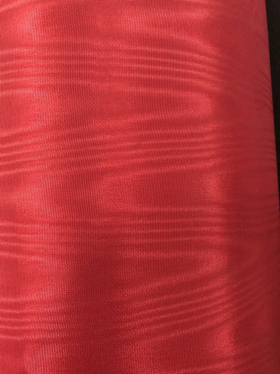 Beautiful Deep Red Paper Lined Vintage Moire Taffeta Fabric