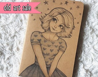 STARRY - hand drawn sketchbook/notebook, plain Moleskine