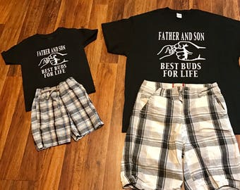 Father Son Matching, Custom matching shirts, Dad Baby Matching, Father Son Shirts, Father and son best buds for life.