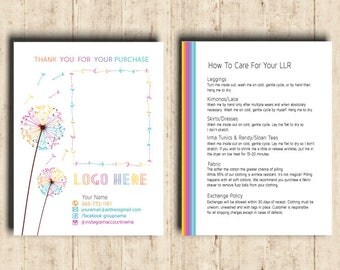 LLRoe Home Office Approved DIGITAL! Add Note Thanks You/Care Card - Dandelion - T3