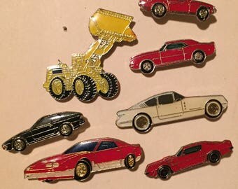 Classic cars - car pins - hat pins - trucker pins - vintage car pins - tie pins - Father's Day - Father's Day gift - cars - tractor - pins