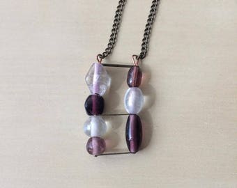 Violet + White Pendant Necklace