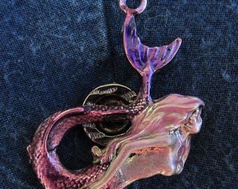 Purple Mermaid Pendant Necklace