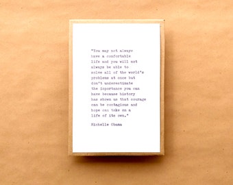 Michelle Obama Typewriter Quote 4x6