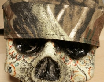 Camoflauge Skull Cap Helmet Lined Du Rag hat chemo cap surgical hat motorcycle biker head wrap Do Rag Camo Mountain Men