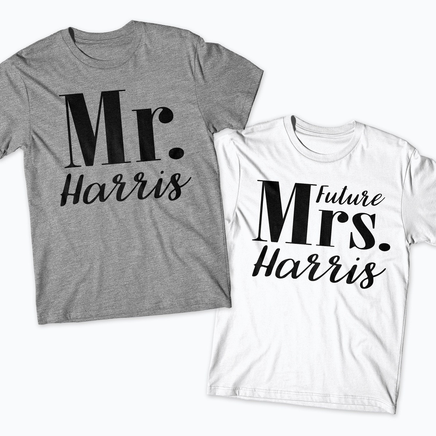 Mr and Mrs T-Shirts Couples T-Shirts Him and Her Couples