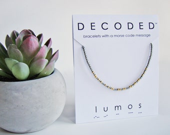 LUMOS - Harry Potter Jewelry - Morse Code Bracelets - Harry Potter Spells - Harry Potter Gifts - Morse Code Jewelry