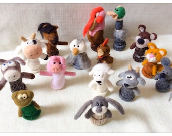 Finger puppets farm animals/puppet wool has fingers farm animals