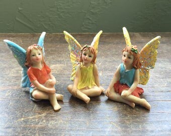 Fairy Garden | Sitting Fairies with Sparkle Wings | Resin Figurine Statues | Choose 1 from 3 Different Styles | So Pretty!