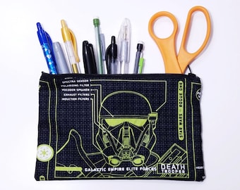 Storm Trooper Fabric Pencil Pouch – 8"x5" Star Wars Fabric Pencil Pouch – Rogue One Fabric Pouch –Star Wars Fabric Bag –Rogue One Fabric Bag