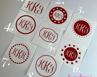 Any Color - Monogram Decal | Yeti Decal | Laptop Decal | Name Sticker | Monogram Sticker Decal | Yeti Monogram Vinyl Decal