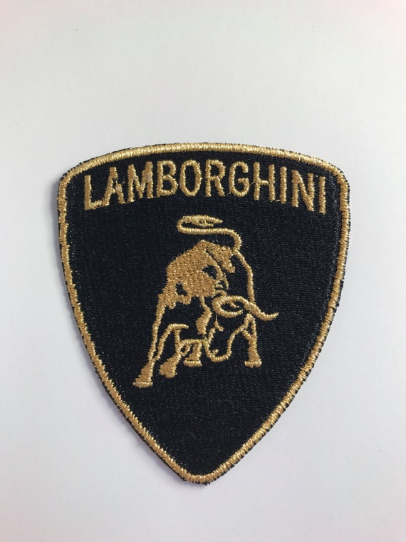 Lamborghini Iron On Patch Gold Red Supercar Embroidered