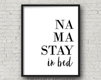NAMASTE ART | Namastay in bed, Yoga Wall Decor, Namaste in bed, Modern Home Decor, Trending Art Prints, Dorm Room Decor, Meditation Artwork