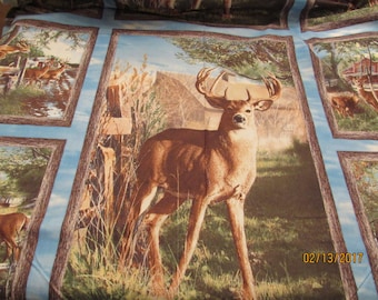 Deer Panel Quilt Fabric 100% Cotton